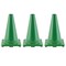 Hi-Visibility Flexible Vinyl Cone, weighted, 12", Green, Pack of 3